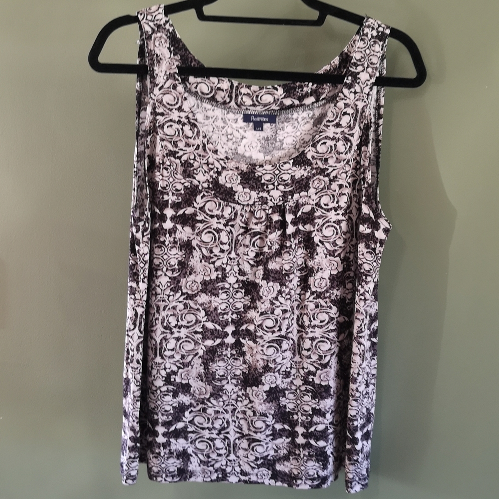 Sleeveless Floral Wide Strap Top Size Large Rietmans fits like Medium